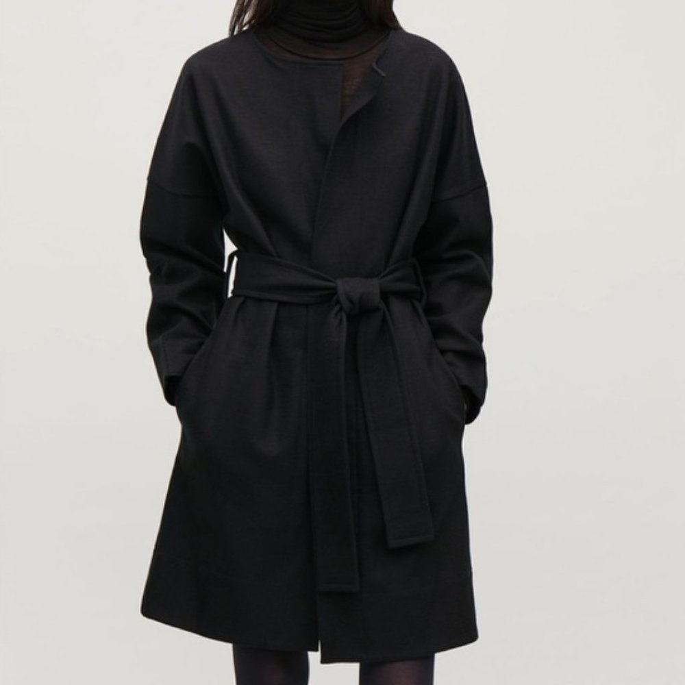 COS belted wool wrap dress size